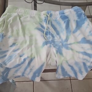 Dickies Men's Tie-Dye Athletic Shorts - Blue and Green